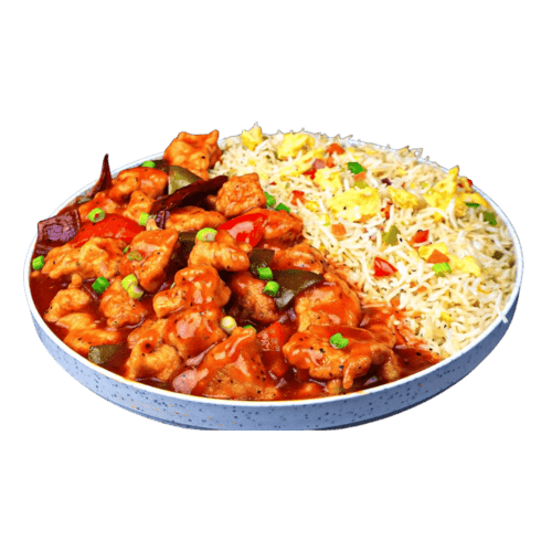 Chicken Manchurian with Stir Fried Rice